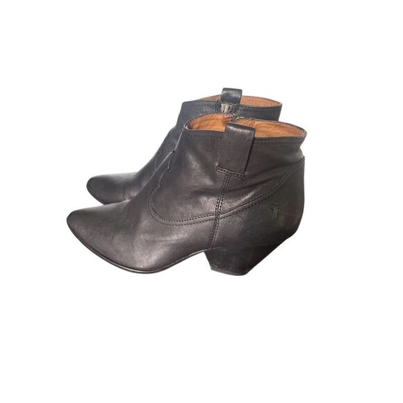 Frye Reina Side Zip Ankle Booties Black Size 8M western Boho - Picture 1 of 13